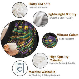 Mardigator Mardi Gras Alligator Carnival Beads Throw Blanket TS11 Print Your Wear