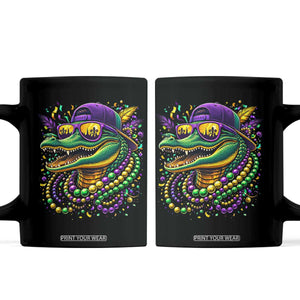 Mardigator Mardi Gras Alligator Carnival Beads Coffee Mug TS11 Black Print Your Wear