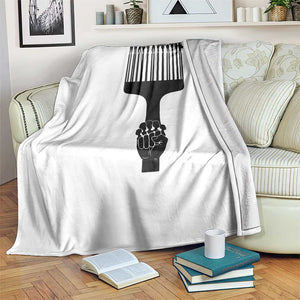 Afro Pick Comb Strong Black Power Fist Throw Blanket TS11 Print Your Wear
