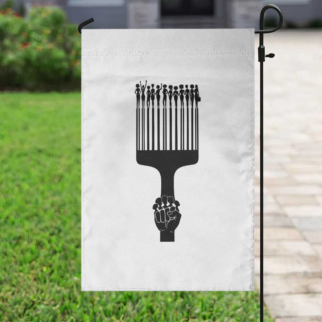 Afro Pick Comb Strong Black Power Fist Garden Flag TS11 Print Your Wear