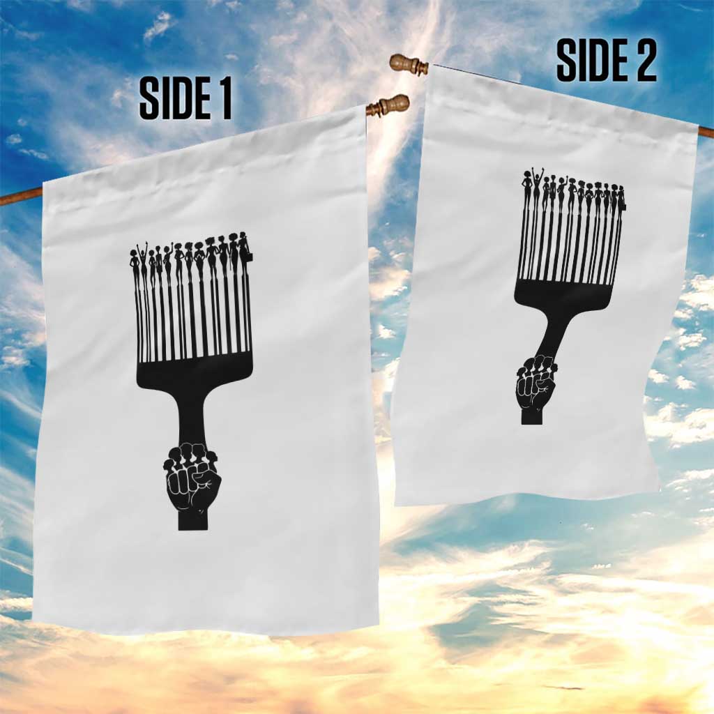 Afro Pick Comb Strong Black Power Fist Garden Flag TS11 Print Your Wear