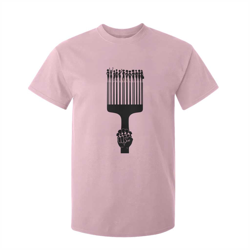 Afro Pick Comb Strong Black Power Fist T Shirt For Kid TS11 Light Pink Print Your Wear