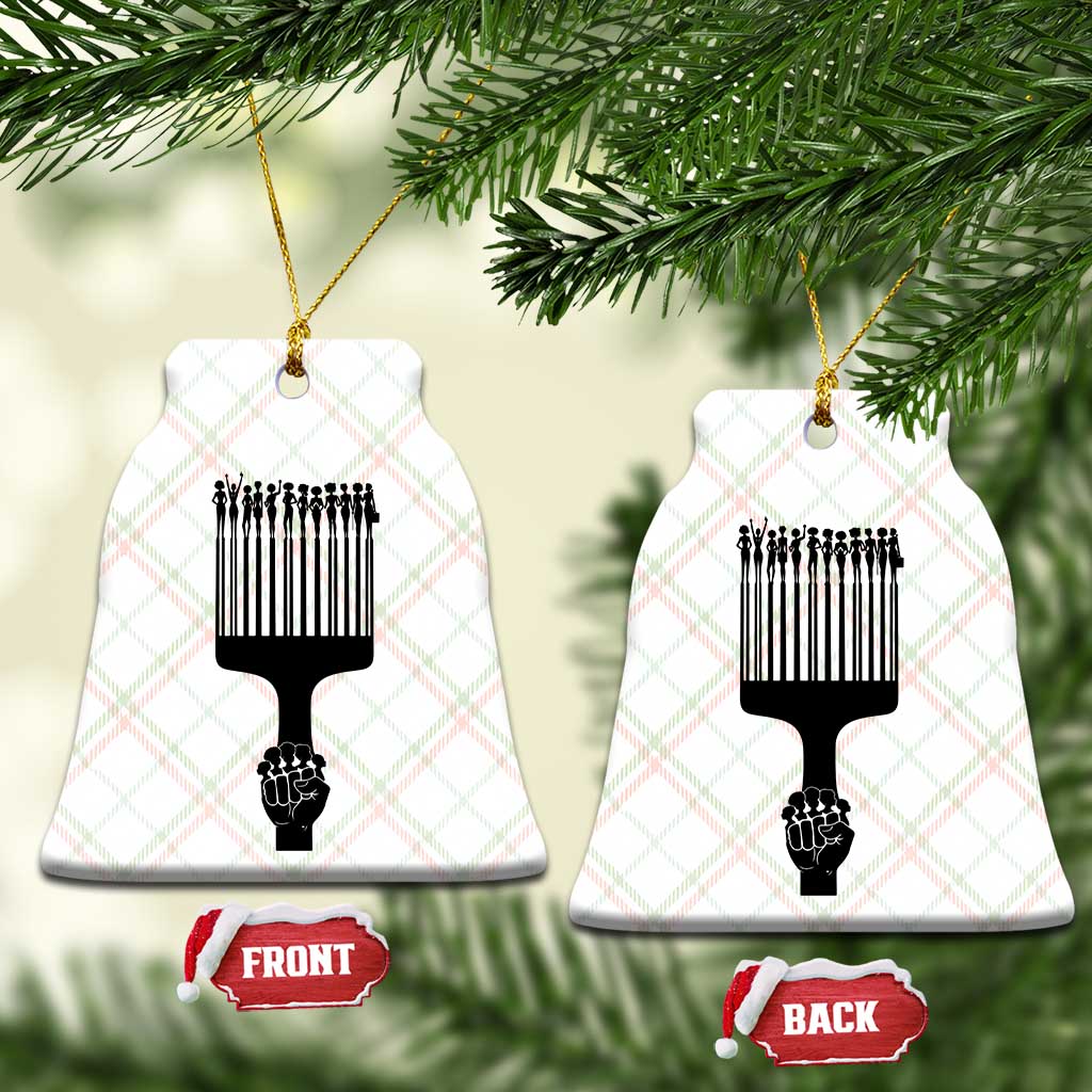 Afro Pick Comb Strong Black Power Fist Ceramic Ornament TS11 Print Your Wear