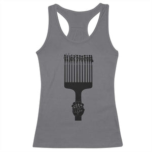 Afro Pick Comb Strong Black Power Fist Racerback Tank Top TS11 Charcoal Print Your Wear