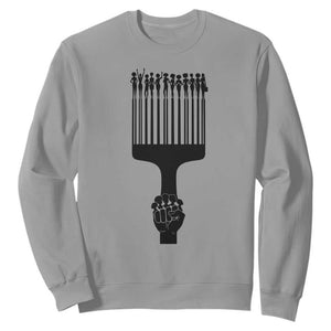 Afro Pick Comb Strong Black Power Fist Sweatshirt TS11 Sport Gray Print Your Wear