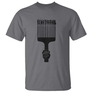 Afro Pick Comb Strong Black Power Fist T Shirt TS11 Charcoal Print Your Wear