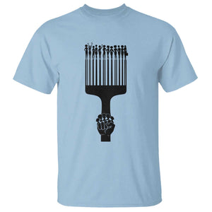 Afro Pick Comb Strong Black Power Fist T Shirt TS11 Light Blue Print Your Wear