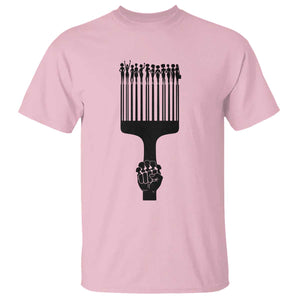 Afro Pick Comb Strong Black Power Fist T Shirt TS11 Light Pink Print Your Wear
