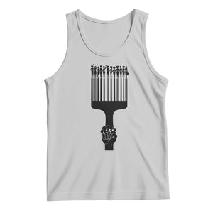 Afro Pick Comb Strong Black Power Fist Tank Top TS11 Ash Print Your Wear