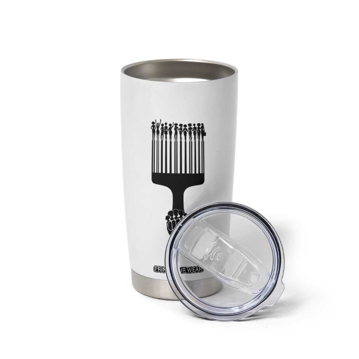 Afro Pick Comb Strong Black Power Fist Tumbler Cup TS11 Print Your Wear