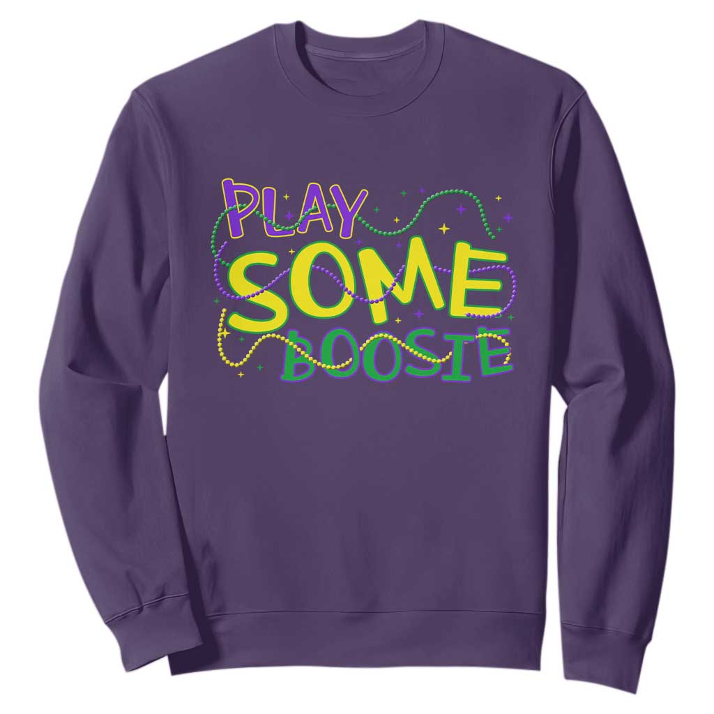 Funny Play Some Boosie Mardi Gras Sweatshirt Beads Carnival Louisiana TS11 Purple Print Your Wear