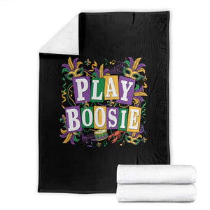 Funny Play Boosie Mardi Gras Throw Blanket Fat Tuesday Carnival Fleur De Lis Music TS11 Black Print Your Wear