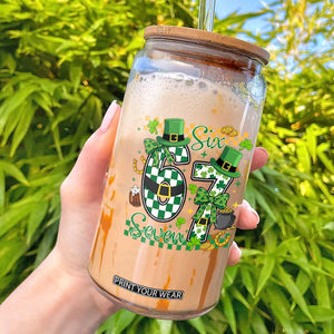 67 St Patricks Day Glass Can Funny Six Seven Meme Lucky Shamrock TS11 Black Print Your Wear