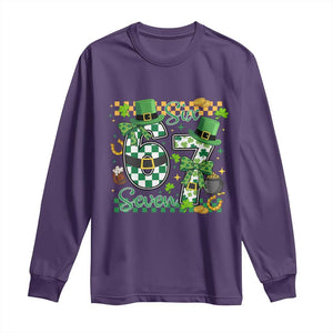 67 St Patricks Day Long Sleeve Shirt Funny Six Seven Meme Lucky Shamrock TS11 Purple Print Your Wear
