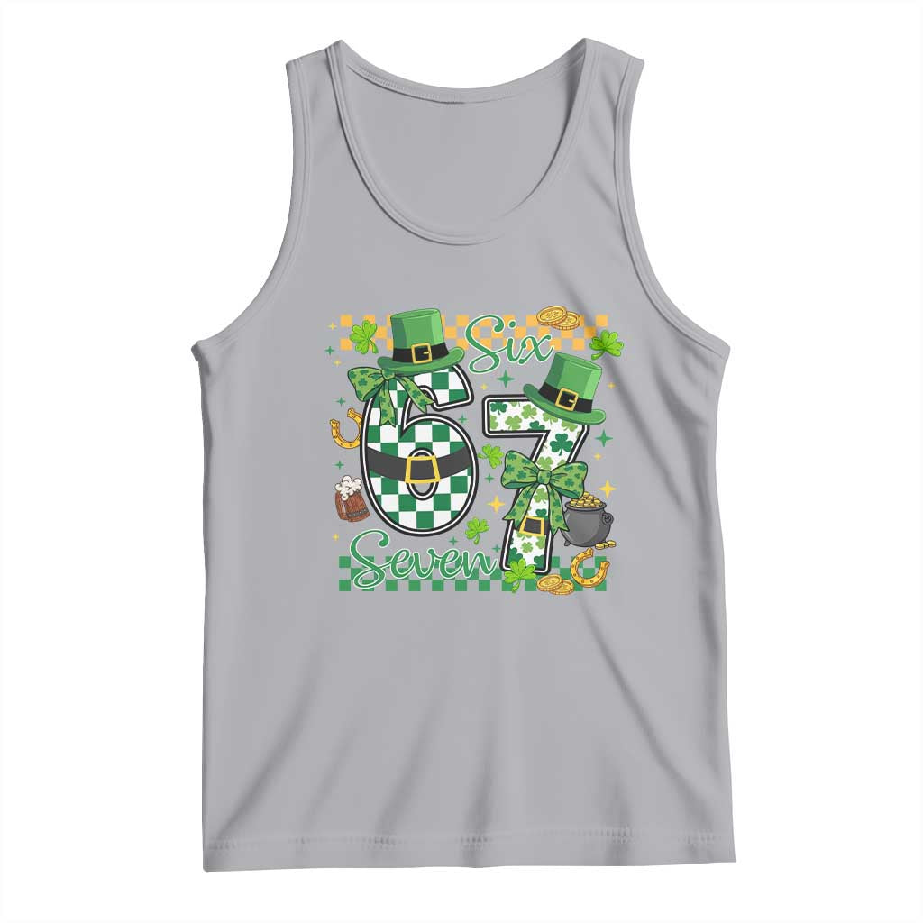 67 St Patricks Day Tank Top Funny Six Seven Meme Lucky Shamrock TS11 Athletic Heather Print Your Wear
