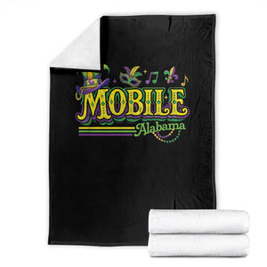 Mardi Gras Mobile Alabama AL Carnival Beads Throw Blanket TS11 Black Print Your Wear