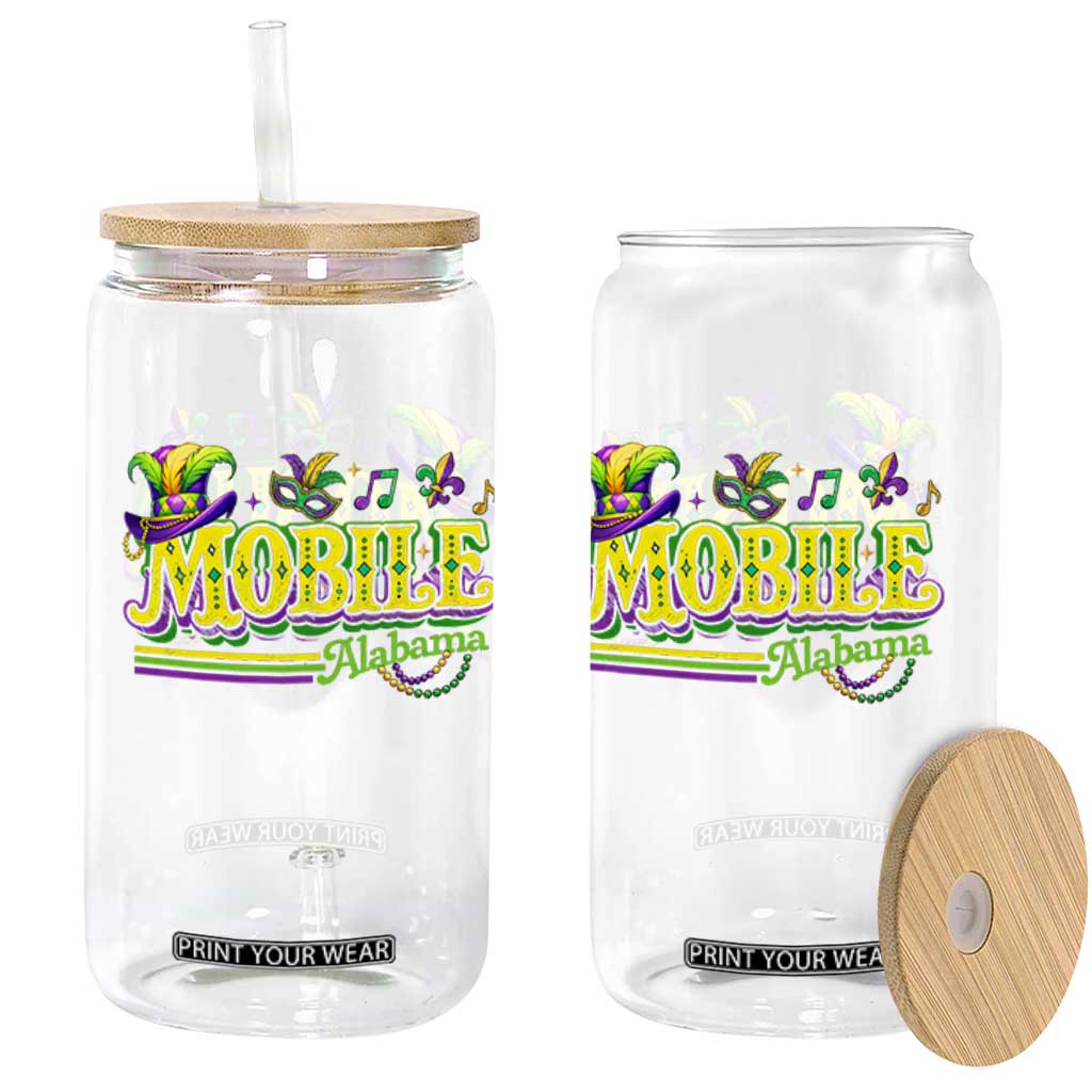 Mardi Gras Mobile Alabama AL Carnival Beads Glass Can TS11 Print Your Wear