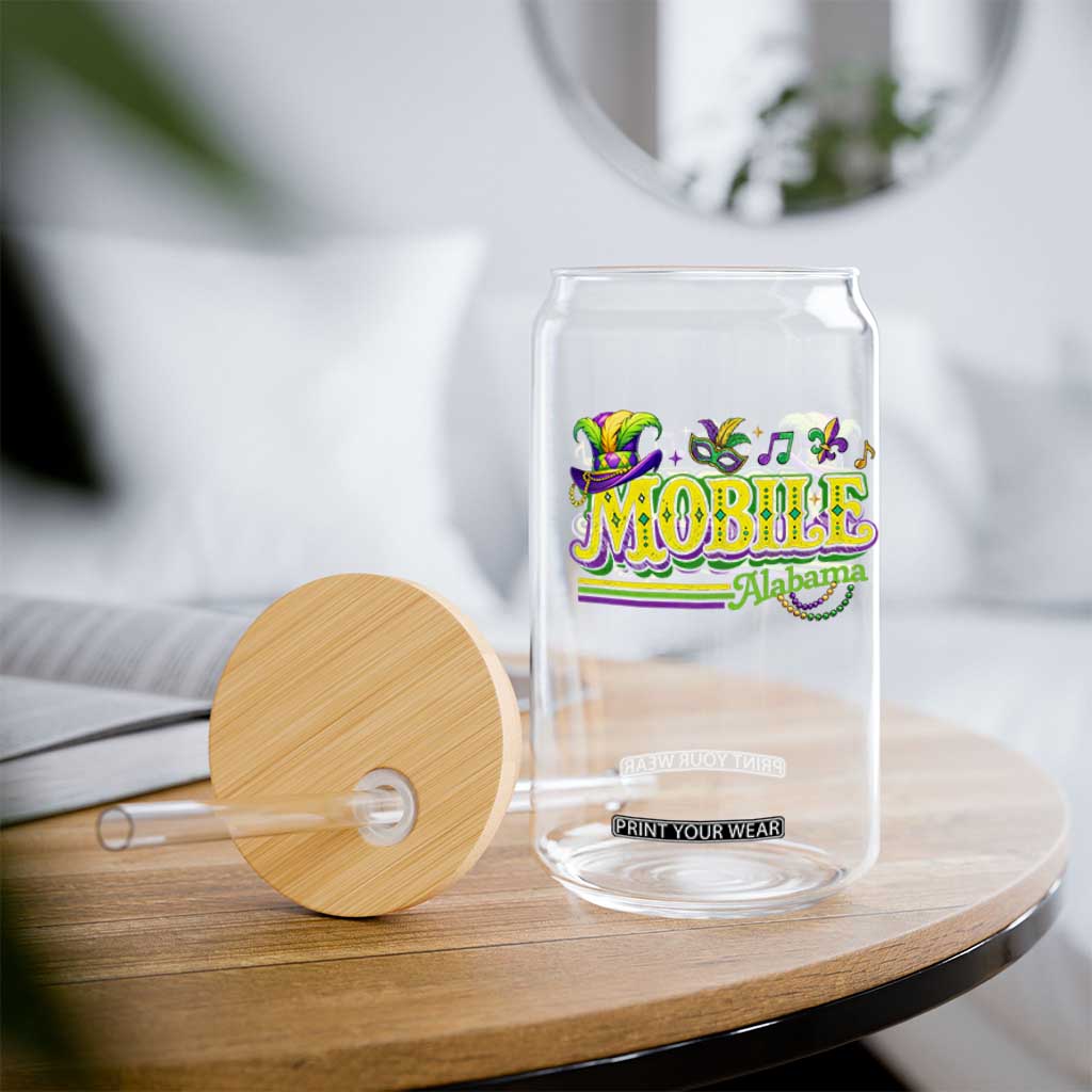Mardi Gras Mobile Alabama AL Carnival Beads Glass Can TS11 Print Your Wear
