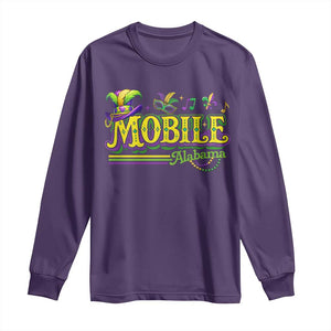 Mardi Gras Mobile Alabama AL Carnival Beads Long Sleeve Shirt TS11 Purple Print Your Wear