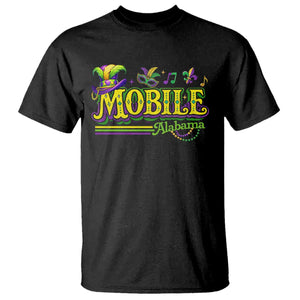 Mardi Gras Mobile Alabama AL Carnival Beads T Shirt TS11 Black Print Your Wear