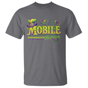 Mardi Gras Mobile Alabama AL Carnival Beads T Shirt TS11 Charcoal Print Your Wear