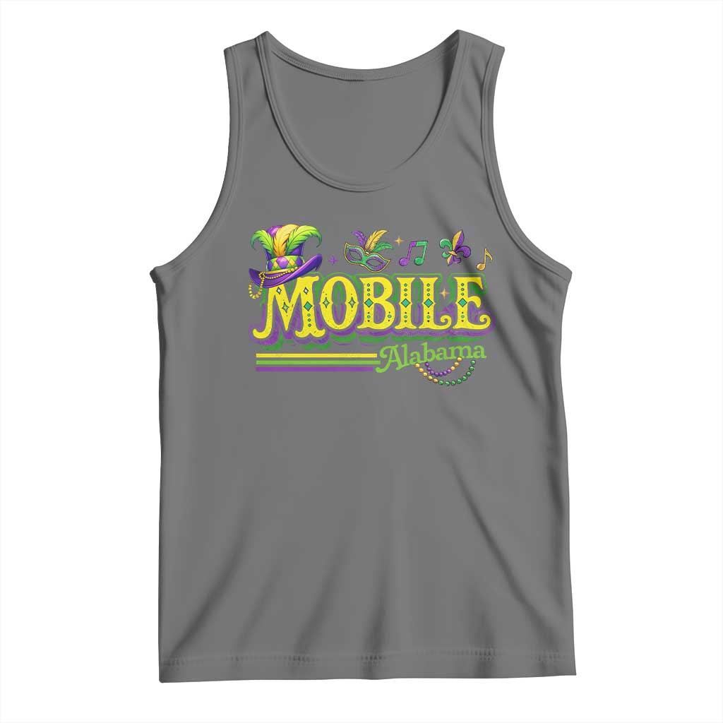 Mardi Gras Mobile Alabama AL Carnival Beads Tank Top TS11 Black Heather Print Your Wear