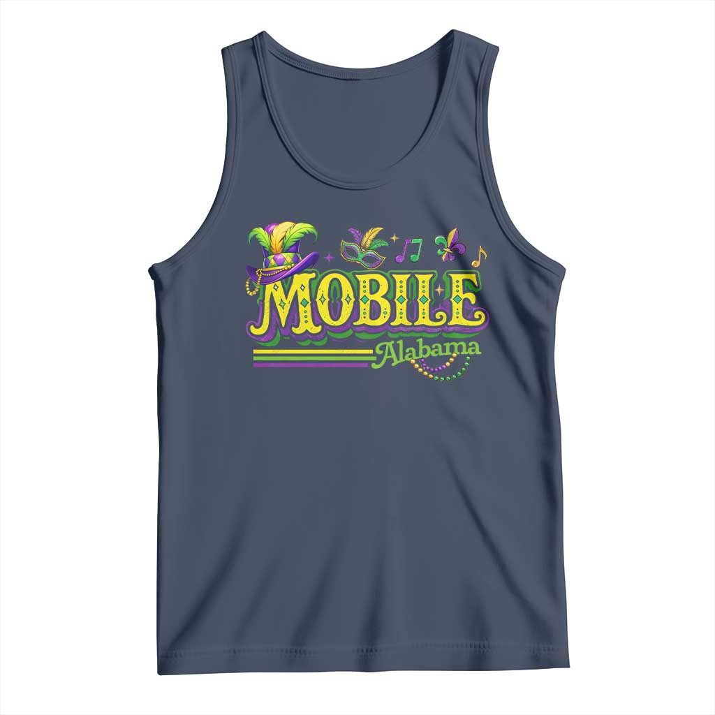 Mardi Gras Mobile Alabama AL Carnival Beads Tank Top TS11 Navy Print Your Wear