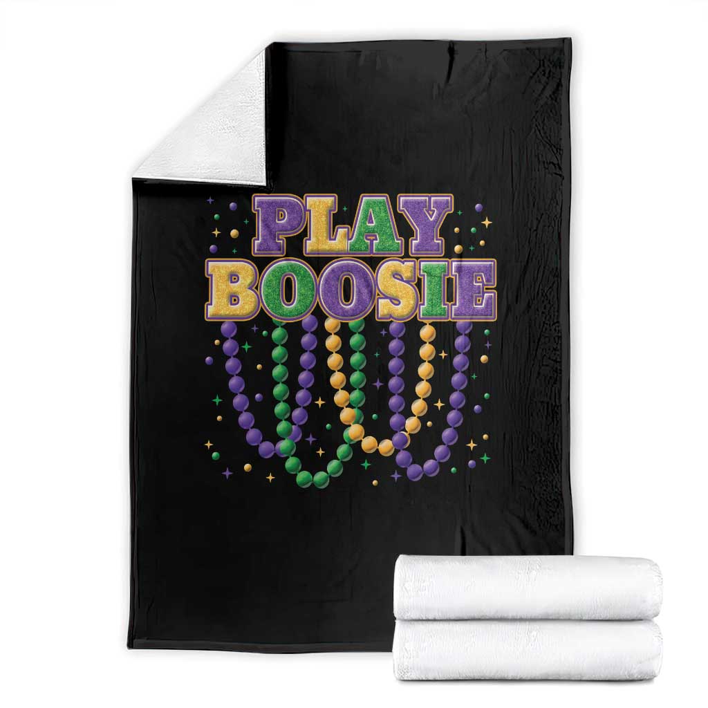 Funny Play Boosie Mardi Gras Throw Blanket Beads Fat Tuesday Carnival TS11 Black Print Your Wear