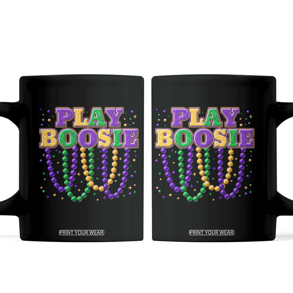 Funny Play Boosie Mardi Gras Coffee Mug Beads Fat Tuesday Carnival TS11 Black Print Your Wear