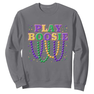 Funny Play Boosie Mardi Gras Sweatshirt Beads Fat Tuesday Carnival TS11 Charcoal Print Your Wear