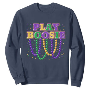Funny Play Boosie Mardi Gras Sweatshirt Beads Fat Tuesday Carnival TS11 Navy Print Your Wear