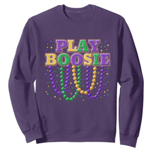 Funny Play Boosie Mardi Gras Sweatshirt Beads Fat Tuesday Carnival TS11 Purple Print Your Wear