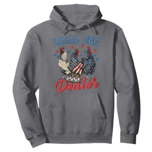 Funny Local Egg Dealer Hoodie Egg Farmer American Flag Chicken Easter TS11 Charcoal Print Your Wear