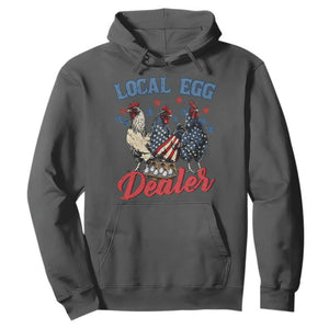 Funny Local Egg Dealer Hoodie Egg Farmer American Flag Chicken Easter TS11 Dark Heather Print Your Wear