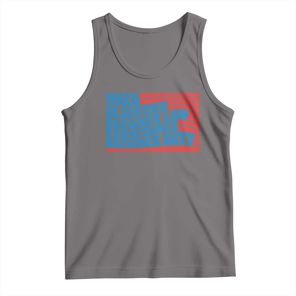 When Injustice Becomes Law Resistance Becomes Duty Tank Top Thomas Jefferson Quotes TS11 Deep Heather Print Your Wear