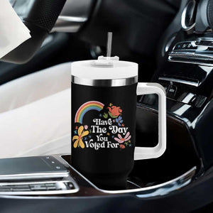 Have The Day You Voted For Tumbler With Handle Retro Rainbow TS11 Print Your Wear