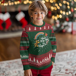 Have The Day You Voted For Knit Sweatshirt Retro Rainbow TS11 Christmas Print Your Wear