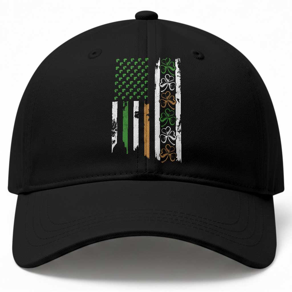 Funny Irish American Vintage Shamrock Flag Baseball Cap TS11 Print Your Wear