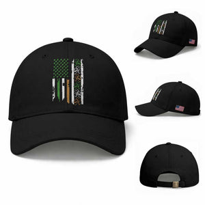 Funny Irish American Vintage Shamrock Flag Baseball Cap TS11 Baseball Cap Universal Fit Black Print Your Wear