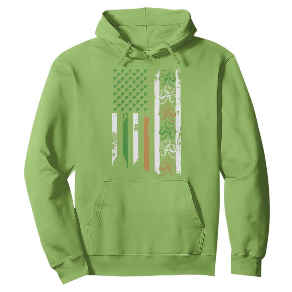 Funny Irish American Vintage Shamrock Flag Hoodie TS11 Lime Print Your Wear