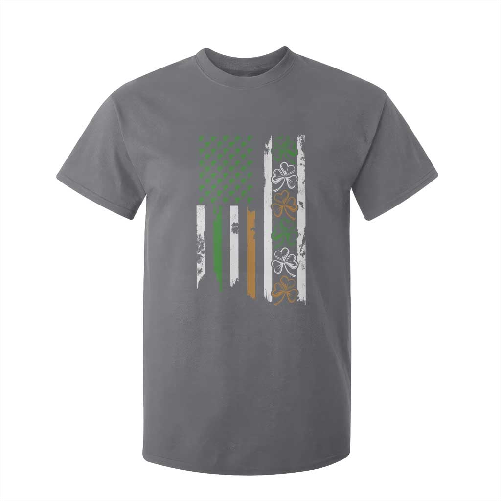 Funny Irish American Vintage Shamrock Flag T Shirt For Kid TS11 Charcoal Print Your Wear