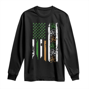 Funny Irish American Vintage Shamrock Flag Long Sleeve Shirt TS11 Black Print Your Wear