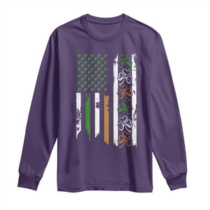 Funny Irish American Vintage Shamrock Flag Long Sleeve Shirt TS11 Purple Print Your Wear