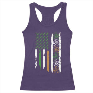 Funny Irish American Vintage Shamrock Flag Racerback Tank Top TS11 Purple Print Your Wear