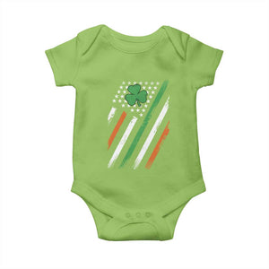 Funny Irish American Flag Shamrock Baby Onesie TS11 Lime Print Your Wear