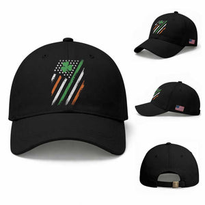Funny Irish American Flag Shamrock Baseball Cap TS11 Baseball Cap Universal Fit Black Print Your Wear