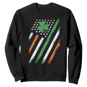 Funny Irish American Flag Shamrock Sweatshirt TS11 Black Print Your Wear