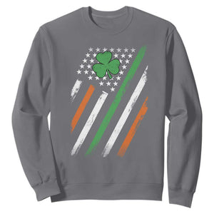 Funny Irish American Flag Shamrock Sweatshirt TS11 Charcoal Print Your Wear
