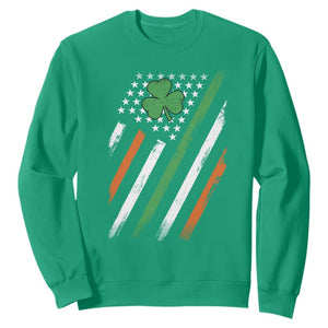 Funny Irish American Flag Shamrock Sweatshirt TS11 Irish Green Print Your Wear