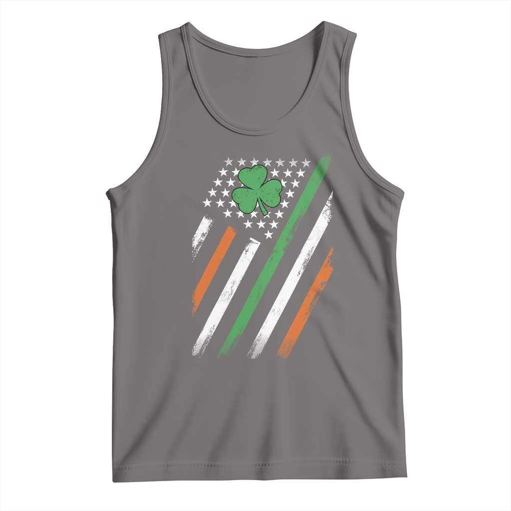 Funny Irish American Flag Shamrock Tank Top TS11 Deep Heather Print Your Wear